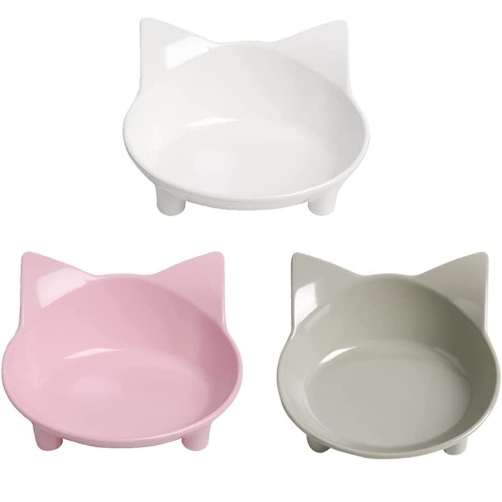 Set of 3 melamine cat shaped bowls shatterproof
